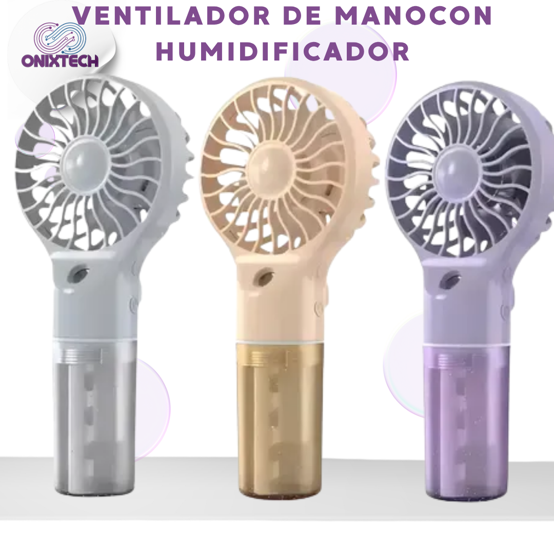 VENTILADOR DE MANO CON HUMIDIFICADOR